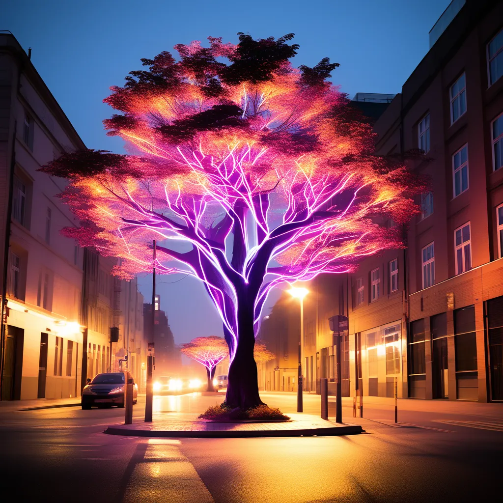 Revolutionary Bioluminescent Trees Light Up Urban Streets