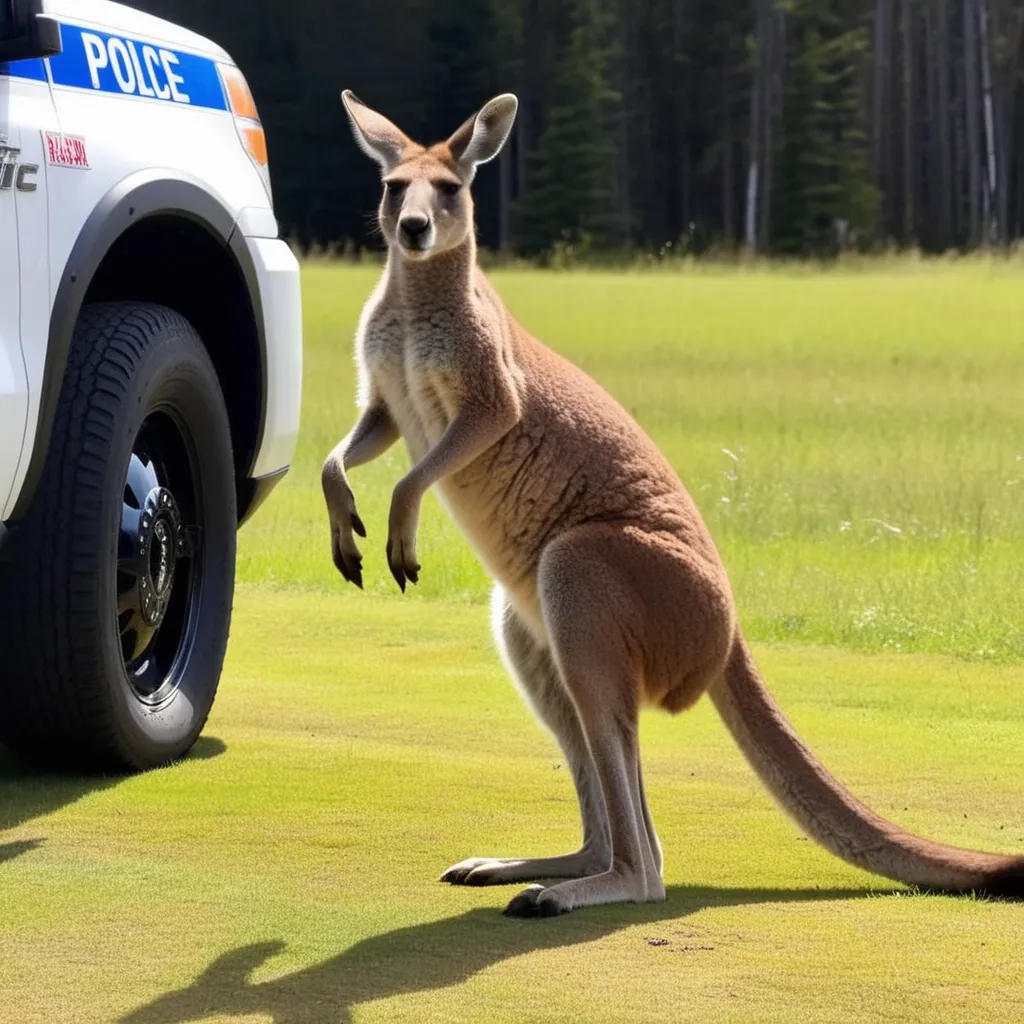 Unusual Encounter: Escaped Kangaroo Delivers a Surprise Punch to Police Officer's Face in Canada