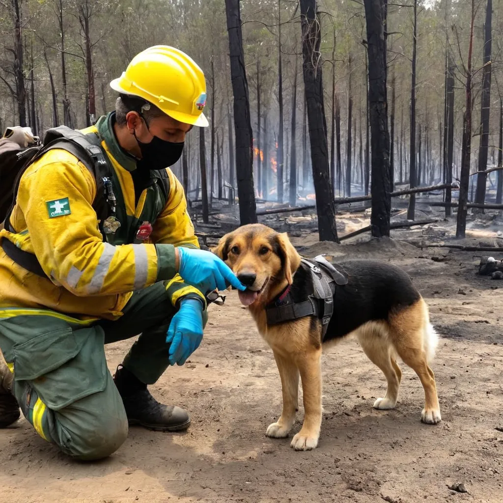 Veterinarian in Chile Aids Dogs, Cats, and Rabbits Affected by Wildfires